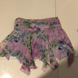 Guess Collection Floral Ruffle Mini Skirt